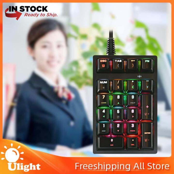 Ulight Compact K21 Mechanical Numeric Keypad 21 Key RGB Backlight USB