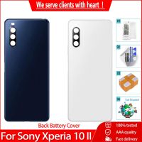 เคสกระจกฝาหลังด้านหลังพร้อมฝาครอบเลนส์กล้องสำหรับ Sony Xperia 10 Ii Xq-Au51 Xq-Au52