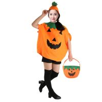 Pumpkin Halloween Cosplay Costume Orange Top Hat Tote Bag Set