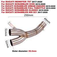 Motorcycle Exhaust GP Escape Modify Middle Link Pipe Connecting Double Muffler Slip On For Ducati Scrambler 800 821 Monster 797