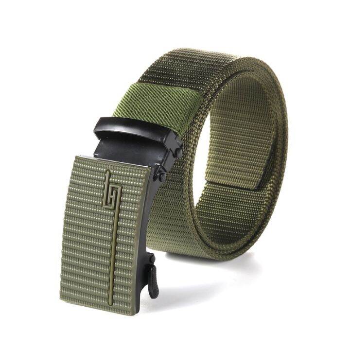 nylon-automatic-buckle-men-belt-outdoor-tooling-jeans-solid-color-canvas-waistband-high-quality-tactical-belt-for-men-wholesale