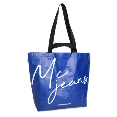 แฟชั่น กระเป๋า  ถุงช้อปปิ้ง กระเป๋า ผ้า mc แท้ ขนาดใหญ่ สีน้ำเงิน น้ำหนักเบา พกพาง่าย แข็งแรง M02Z03839