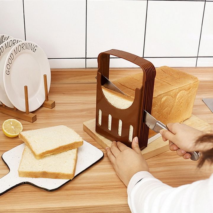 ใหม่เครื่องตัดขนมปังขนมปังพลาสติกพับได้-แร็คตัดชิ้นส่วนอุปกรณ์สำหรับหั่นขนมปังอุปกรณ์ใช้ในครัวอุปกรณ์แยกเค้ก
