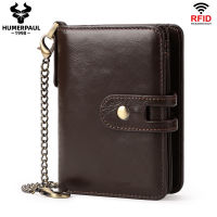 [Free Shipping] ZZOOI Vintage Card Bag RFID Top Layer Cowhide Leather Clip Multifunctional Buckle Zero Wallet Genuine Leather Mens Wallet