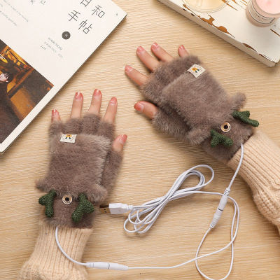 USB Heated Gloves Winter Warm Gloves Knitted Heating Mittens Hot Hand Warmers for Men Women Winter Accessories S2740