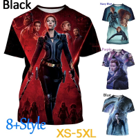 2023 NEW Harajuku Street Style Black Widow 3d Printed T-shirt S-5xl fashion t-shirt