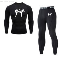 New Mens Workout Clothing Gym MMA T Shirt Fitness Leggings Running Sets Sports Set Compression Shirts underwear Jogging suit