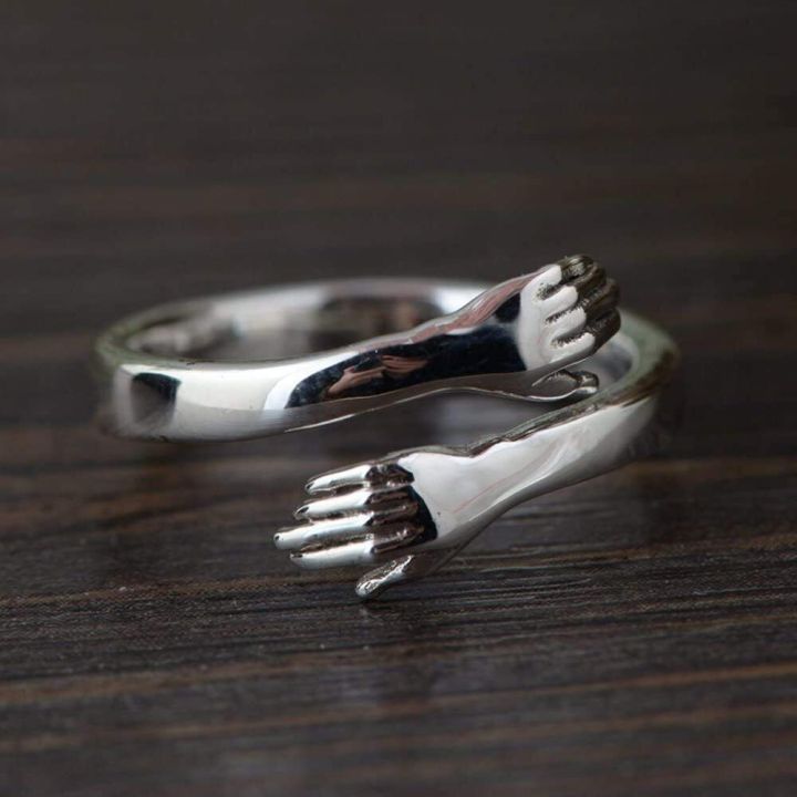 adjustable-sliver-gifts-open-finger-unisex-love-ring-hug