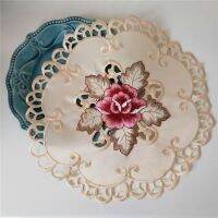 JJJG Hot Round Embroidery Cotton Place Table Mat Pad Cloth Cup Doily Tea Dining Coaster Mug Tablecloth Placemat Kitchen Easter Decor