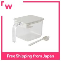 MARNA Seasoning Pot Wide White Good Lock Container With Moisture Prevention Packing K775W