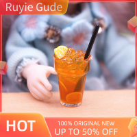 Ruyie 1PC 1:12 dollhouse Miniature Lemon Tea Water CUP เครื่องดื่มรุ่น Home เครื่องประดับ Living Scene Decor Toy