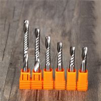 1pc SHK 5mm 6mm ขลุ่ยเดี่ยว CNC Router Bit One Flute Spiral End Mills Carbide Milling Cutter Spiral PVC Acrylic Wood MDF Cutter