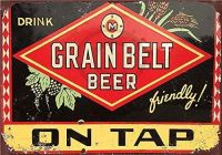 SmartCows Vintage Custom Metal Signs 12 x 16 - Grain Belt Beer Chic Art Wall Decort Home Yard Signs Bar Hotel Cafe Pub restauran