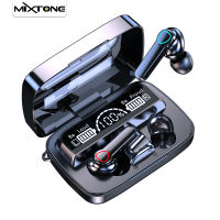 MIXTONE M9 TWS หูฟังไร้สายบลูทูธไฮไฟสเตอริโอเบสกันน้ำระบบควบคุมแบบสัมผัสพร้อมจอแสดงผลดิจิตอล LED ไมโครโฟน