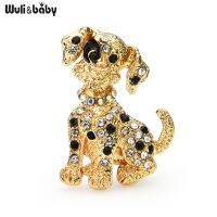 Wuli amp;baby Rhinestone Sitting Dog Brooch Classic Pets Animal Casual Party Brooch Pins Gifts