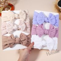 【hot sale】۩ C05 3Pcs/set Cute Solid Color Bowknot Baby Headbands for Girls Kids Nylon Turban Headwear Child Elastic Headwrap Baby Hair Accessories