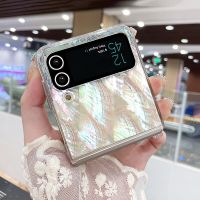 Vietao Fashion natural seashell clear epoxy phone case for samsung galaxy z flip 4 3 flip4 flip3 5g case cover