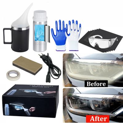 【LZ】™✶☽  Car Headlight Renovator Wipes Polishing Sandpaper Kit  Auto Car Optical Headlight Renovation DIY Steam Restoration Steamer Kit