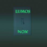 (SHUN FA)สติกเกอร์ติดผนังไฟกลางคืนส่องสว่าง LUMOS Amp; NOX,สติกเกอร์ติดผนังรูปลอกแต่งบ้านสำหรับห้องเด็ก1ชิ้น