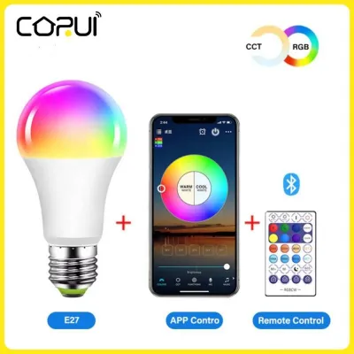 Smart Bluetooth-compatible Bulb 10W RGB CCT 10W Dimming Color APP Remote Control A19 LED Group Control Timing Control