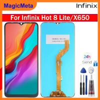 MagicMeta หน้าจอแท้สำหรับ Infinix Hot 8 Lite/ X650จอแสดงผล LCD แบบสัมผัสหน้าจอดิจิตอลแทนการประกอบสำหรับ Infinix Hot 8 Lite/ X650พร้อมกรอบกลางสำหรับ Infinix Hot X650 8 Lite