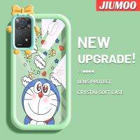 เคส JIUMOO สำหรับ Xiaomi Redmi Note 11 Pro 11e Note 5G Pro เคสการ์ตูน Shyness Doraemon Patten สีสันสดใสรูปสัตว์ประหลาดตัวเล็กๆนิ่มสำหรับเลนส์กันกระแทกแบบใสเคสมือถือความคิดสร้างสรรค์โปร่งใสเรียบง่ายฝาครอบป้องกันซิลิโคน