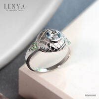 Lenya Jewelry แหวนเงินแท้ 925 ประดับอัญมณีแท้ เม็ดโต ดีไซน์สุดคลาสิค เหมาะสำหรับสวมใส่กับเสื้อผ้าทุกชุดทุกสไตล์