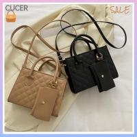 CBT หนังพียู กระเป๋าสะพายไหล่ Crossbody สีทึบทึบ แถบเพชรลาย กระเป๋าสำหรับทุกวัน ง่ายๆ ซิปมีซิป กระเป๋าสี่เหลี่ยมเล็ก สำหรับผู้หญิง