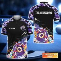 [Nc94dpazwxt SHOP]  (All sizes are in stock)   Mens 3D printed polo POLO POLO shirt, 8-ball billiards POLO POLO shirt, Thunderbolt, billiards gift  (You can customize the name and pattern for free)