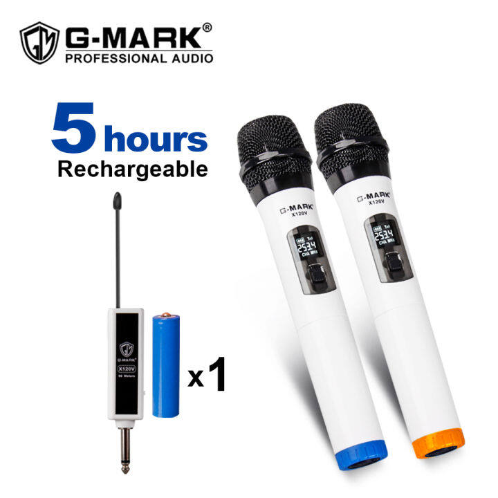 g-mark-x120v-ไมโครโฟนไร้สายการบันทึก-มือถือชาร์จได้ตัวรับสัญญาณแบบพกพา-ใช้งานง่าย-เชื่อมต่อลำโพง-ผสม-คอมพิวเตอร์ใช้ในโบสถ์-งานแต่งงาน-การบรรยาย-โรงเรียน