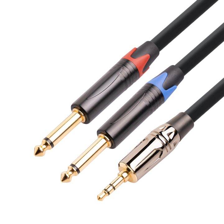 3 5mm To Dual 6 5mm Adapter Jack Audio Cable Double 6 35mm Male 1 4Inch 3-5mm-to-dual-6-5mm-adapter-jack-audio-cable-double-6-35mm-male-1-4inch