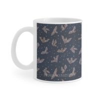 A Frolic Of Bats White Mugs Coffee Cup Milk Tea Mug 11 Oz Fairytale Stars Night Bat Bats Halloween Spooky Coffee Mugs Cups Milk