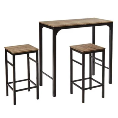 Bar table set ( 1 table+2chairs), size 100 x 50 cm.- dark oak