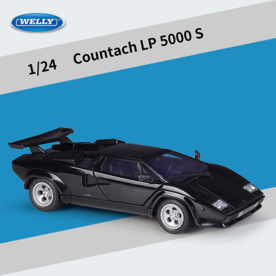 WELLY 1:24 Lamborghini LP5000S Countach ล้อแม็กรถยนต์ D Iecasts และของเล่นยานพาหนะรถรุ่นขนาดเล็กขนาดรุ่นรถสำหรับเด็ก