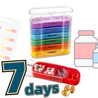 Weekly 7 Days Pill Box 28 Compartments Organizer Plastic Medicine Storage Moisture Proof Medicine Box for Home Travel Portable Medicine  First Aid Sto