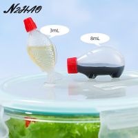 ┇ 15Pcs 4ml Fish Shaped Soy Sauce Disposable Sauce Bottle Rice Ball Sushi Bottle Vinegar Bottle School Lunch Picnic Travel Hiking