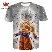 Goku แขนสั้นพิมพ์ลายเสื้อยืดมังกรผู้ชายผู้หญิงฤดูร้อน Ball 3D