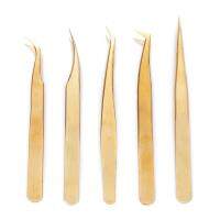 【cw】 Extension Tweezer Gold Lash Applicator Lashes