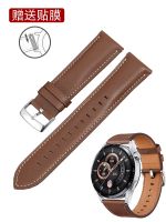 hot style leather watch strap suitable for watch4 2 3 PRO Buds sports business brown 22mm