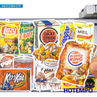 75pcs Spoof Snacks Drinks Food Outer Packing Retro Graffiti Art Sticker Pack for DIY Phone Laptop Skateboard Car Decals Stickers