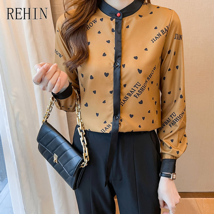 rehin-ผู้หญิงฤดูใบไม้ร่วงใหม่ออกแบบ-high-end-หนาซาตินแขนยาวเสื้อพิมพ์ผ้าไหมหม่อน-elegant-เสื้อ