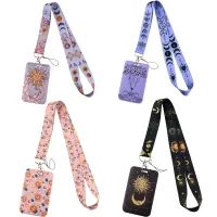 CB1180 Triple Moon Vintage Sun และ Moon สายคล้องคอ Lanyard ID Badge ผู้ถือบัตรพวงกุญแจสายคล้องโทรศัพท์มือถือของขวัญผู้หญิงผู้ชาย-Huidkeir