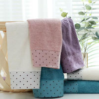 Bamboo Fiber Face Towel Soft Absorbent Dots Bath Towel for Adults Household Bathroom Cleaning Product Home Textile