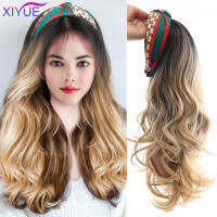 XIYUE Synthetic Long Lolita Cute Half Headband Wig With Hair Band Fluffy Clip in Hair Extension StraightCurly Seamless Hairpie