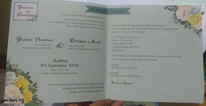 (PER 50PCS PLUS CETAK) UNDANGAN ERBA 88216 UNDANGAN NIKAH ULANG TAHUN ...