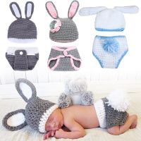 Newborn Photography Props Baby Hat Girls Boys Cap Crochet Knit Costume Clothes Baby New Born Accessories Sets  Packs