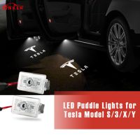 4pcs Car Door Logo Projector Lights for Tesla Model 3/Y/S/X Accessories Ultra-Bright Step Door Lamps Replacement with Extension