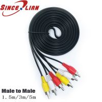 ◐∈✒ SINCILIAN Cable Connector 1.5m/3m/5m Audio Video Cable Video Connection Wire Male To Male 3RCA To 3RCA AV Cable Cord For DVD TV