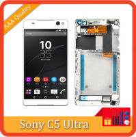 6.0 "การแสดงผลต้นฉบับสำหรับ SONY Xperia C5 Ultra E5506 E5533หน้าจอดิจิตอลสัมผัสหน้าจอ LCD E5563กับกรอบสำหรับ SONY C5 Lcd