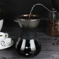 Manual Hand Drip Coffee Maker Glass Pot with Stainless Steel Filterเครื่องชงกาแฟหยดด้วยมือหม้อแก้วพร้อมตัวกรองสแตนเลส BG